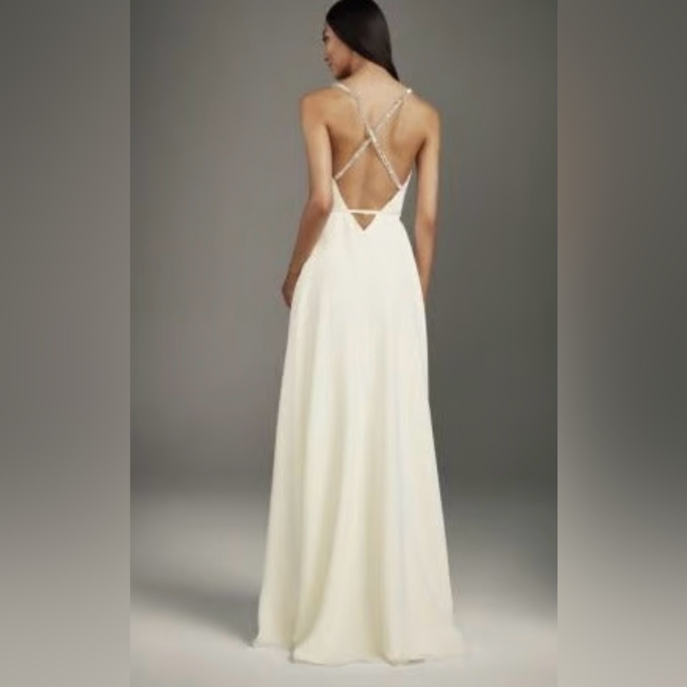 Vera Wang White Crepe Wedding Gown Dress - NWT